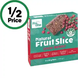 Woolworths Fixate Natural Fruit Slice 175g Pk 5 offer