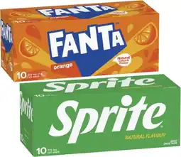 Coles Fanta or Sprite Soft Drink 10x375mL offer