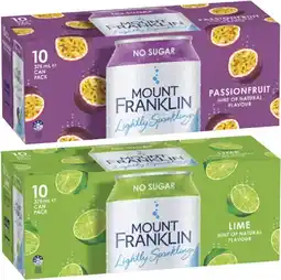 Coles Mt Franklin Sparkling Water 10x375mL offer