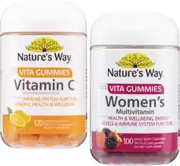 Coles Nature's Way Adult Vita Gummies Women's Multivitamin 100 Pack or Vitamin C 120 Pack^ offer