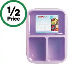 Woolworths Decor Go Bento Box Triple Split Assorted 1.4 Litre offer
