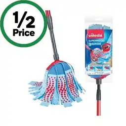 Woolworths Vileda Supermocio 3 Action Mop with Telescopic Handle Pk 1 offer