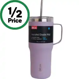Woolworths Decor Travel Tumbler Double Wall Stainless Steel Assorted 880ml offer