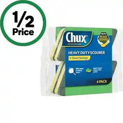 Woolworths Chux Heavy Duty Scourer Scrubs Pk 4 offer
