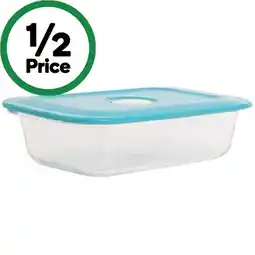 Woolworths Decor Thermoglass Realseal Oblong Baking Dish 1 Litre offer