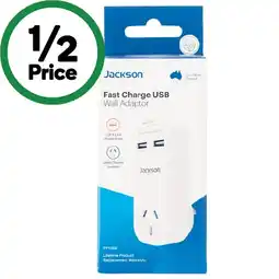 Woolworths Jackson 2 Outlet USB Charger with Mains Outlet Pk 1 offer