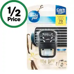 Woolworths Ambi Pur Premium Car Clip Air Freshener 7.5ml offer