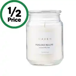 Woolworths Haven Soy Blend Candle With Lid offer
