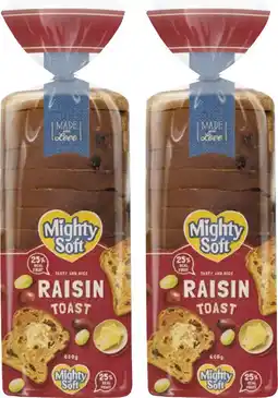 Coles Mighty Soft Raisin Toast 600g offer