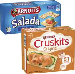 Coles Arnott's Salada or Cruskits Crispbreads 125g-250g offer