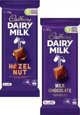 Coles Cadbury Block Chocolate 150g-190g offer