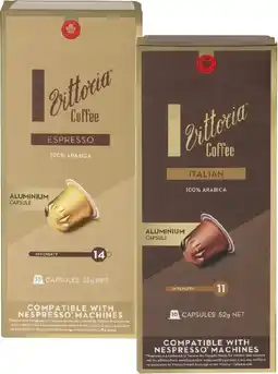 Coles Vittoria Nespresso Compatible Coffee Capsules 10 Pack offer
