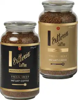 Coles Vittoria Freeze Dried Instant Coffee 400g offer