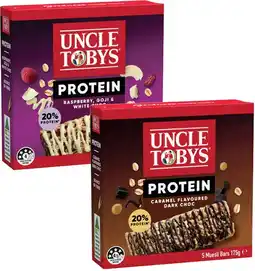 Coles Uncle Tobys Protein Muesli Bars 175g offer