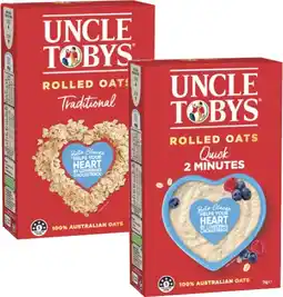 Coles Uncle Tobys Rolled Oats 1kg offer