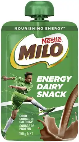 Coles Nestlé Milo Energy Dairy Snack Pouch 150g offer
