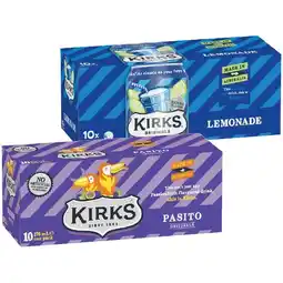 Woolworths Kirks Soft Drink Varieties 10 x 375ml offer