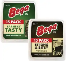 Coles Bega Cheese Block, Slices or Shredded 250g offer