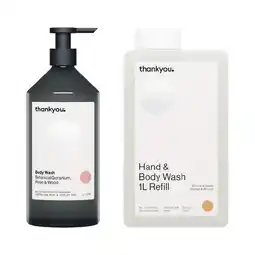 Woolworths Thankyou Body Wash Pump or Refill 1 Litre offer