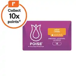 Woolworths Poise Liners for Bladder Leaks Pk 18 offer
