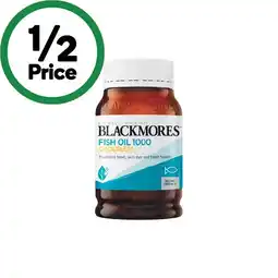 Woolworths Blackmores Fish Oil 1000 Odourless Capsules Pk 200 offer