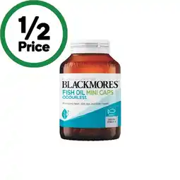 Woolworths Blackmores Fish Oil Mini Caps Odourless Capsules Pk 200 offer
