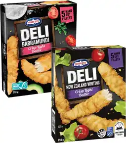 Coles Birds Eye Deli Light Batter Fish 250g offer