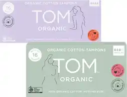 Coles Tom Organic Regular or Super Tampons 16 Pack offer