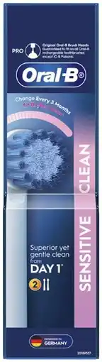 Coles Oral B Sensitive Clean Electric Toothbrush Refill Heads 2 Pack offer