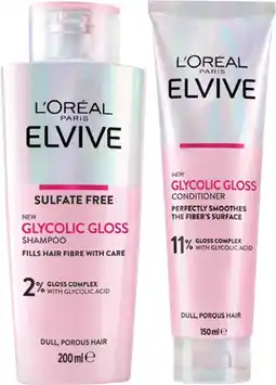 Coles L'Oréal Elvive Glycolic Gloss Shampoo 200mL or Conditioner 150mL offer