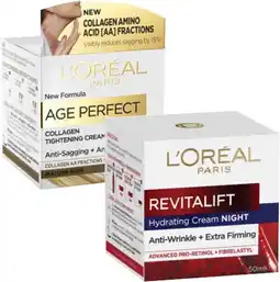 Coles L'Oréal Age Perfect Day Cream or Revitalift Anti-Wrinkle Night Cream 50mL offer