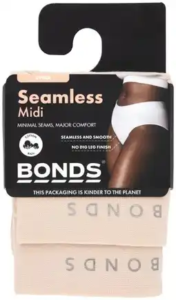 Coles Bonds Women's Seamless Midi Brief 2 Pack offer