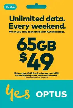Coles Optus $49 Prepaid SIM Starter Kit offer
