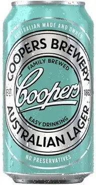 Coles Coopers Australian Lager Cans 24x375mL offer