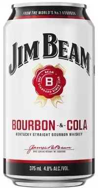 Coles Jim Beam White & Cola Cans 6x375mL offer