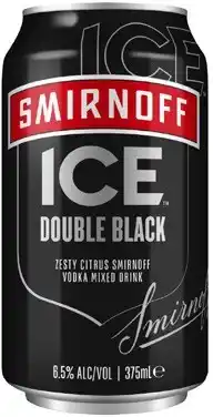 Coles Smirnoff Ice Double Black Cans 10x375mL offer