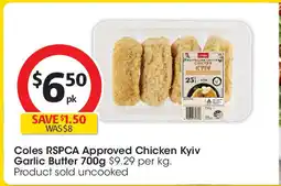Coles Coles RSPCA Approved Chicken Kyiv Garlic Butter offer