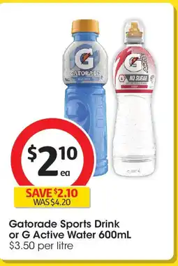 Coles Gatorade Sports Drink or G Active Water offer