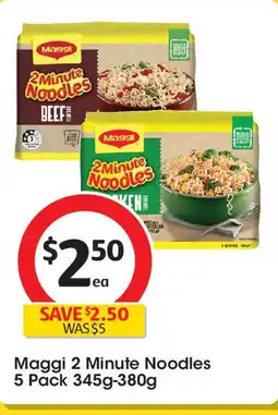 Coles Maggi 2 Minute Noodles 5 Pack offer