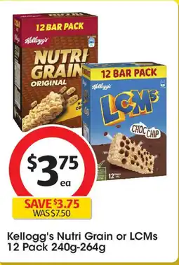 Coles Kellogg's Nutri Grain or LCMS 12 Pack offer