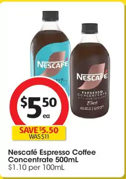Coles Nescafé Espresso Coffee Concentrate offer