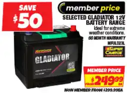 Autobarn Selected gladiator 12v battery range offer