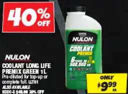 Autobarn Nulon coolant long life premix green offer