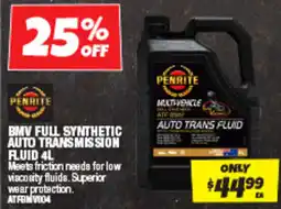Autobarn Bmv full synthetic auto transmission fluid offer