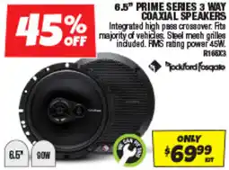 Autobarn 6.5" prime series 3 way coaxial speakers offer