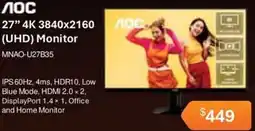 Leader Computers Лос 27" 4K 3840x2160 (UHD) Monitor offer