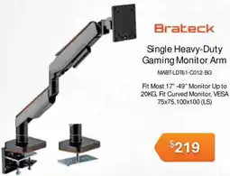 Leader Computers Brateck Single Heavy-Duty Gaming Monitor Arm offer