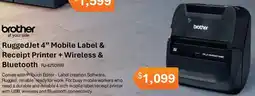 Leader Computers brother RuggedJet 4" Mobile Label & Receipt Printer + Wireless & Bluetooth RJ-4250WB offer