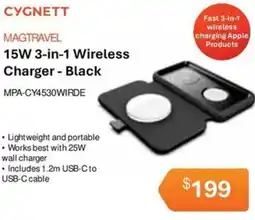 Leader Computers CYGNETT 15W 3-in-1 Wireless Charger offer