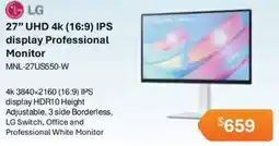 Leader Computers LG 27" UHD 4k (16:9) IPS display Professional Monitor offer